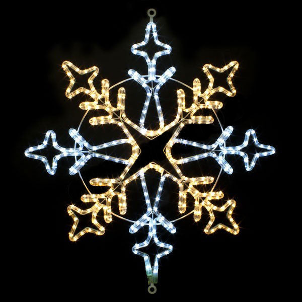 30" Warm White and White Snowflake | All American Christmas Co