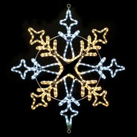 30" Warm White and White Snowflake | All American Christmas Co