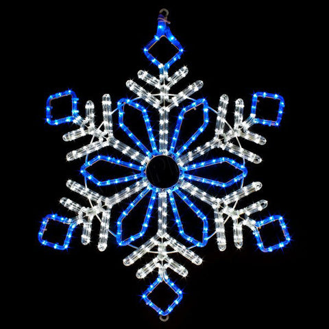 32" Blue and White LED Snowflake | All American Christmas Co