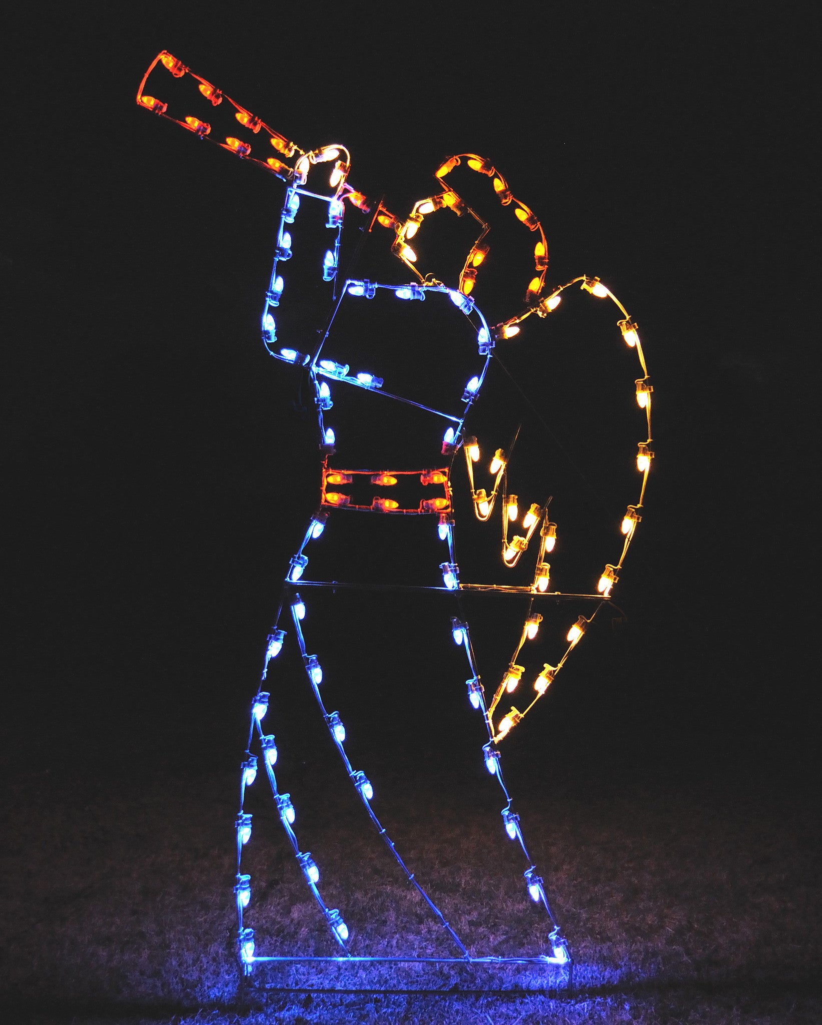 purple dressed black angel christmas light 5mm Wide Angle LED Lights on Wire optic wings and flower create a mesmerizing display of continuously changing multi Gemmy 3.51-ft Lighted Angel Christmas