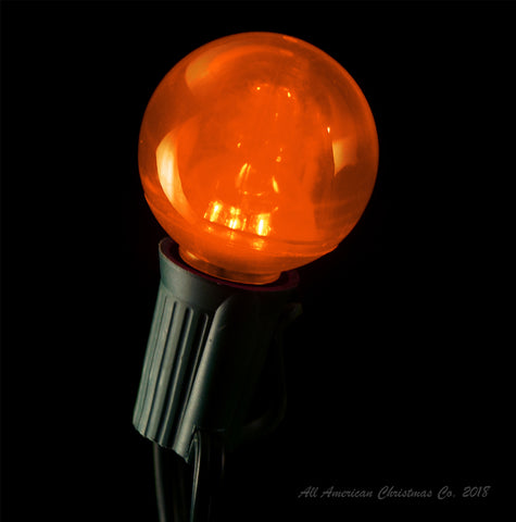 G40 Smooth LED Patio Lights - E-17 - Orange - 25 Pack | All American Christmas Co