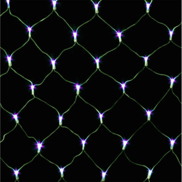 Wide Angle 5MM LED Net Lights - 100 Count - Purple - Green Wire - Case | All American Christmas Co
