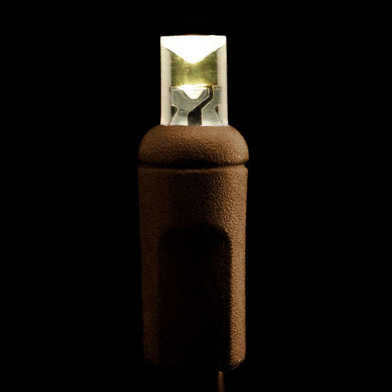 Wide Angle 5mm LED Lights - 50 count - 6" - Warm White - Brown Wire | All American Christmas Co