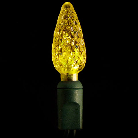 C6 LED Lights - 50 count - Yellow | All American Christmas Co