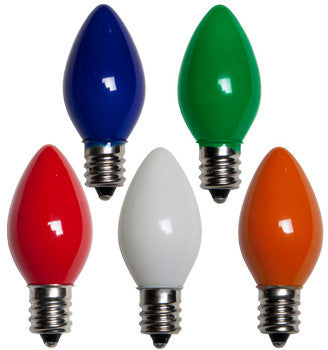 C7 Opaque Lights - Multi - 25 Pack | All American Christmas Co