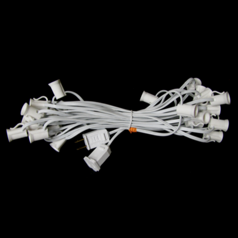 25' C7 Christmas Light String - White Wire | All American Christmas Co