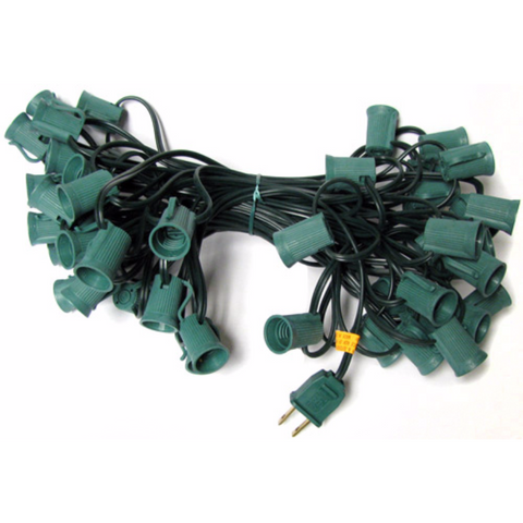 50' C9 Christmas Light String - Green Wire | All American Christmas Co