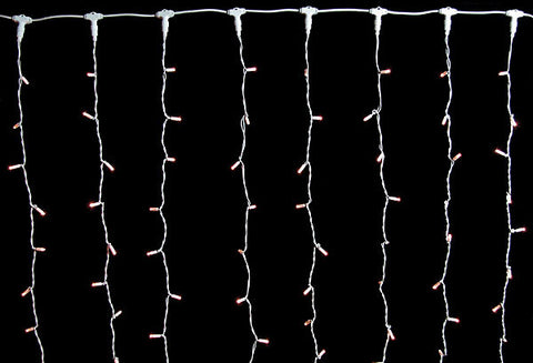 Commercial Curtain Lights - Clear Bulbs - Black Wire | All American Christmas Co