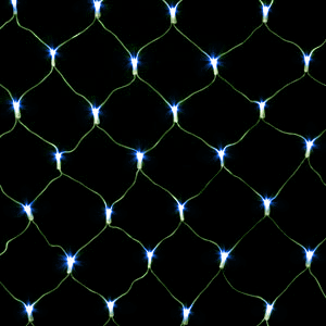 Wide Angle 5MM LED Net Lights - 100 Count - Blue - Green Wire | All American Christmas Co