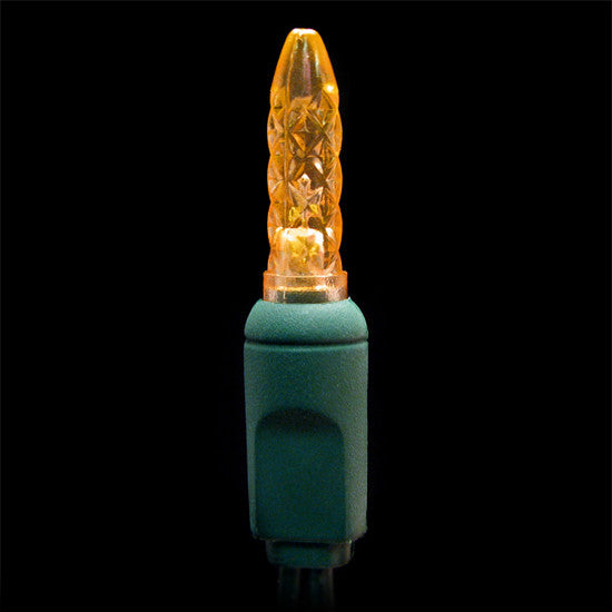M5 LED Mini Lights - 50 count - Orange - Green Wire | All American Christmas Co