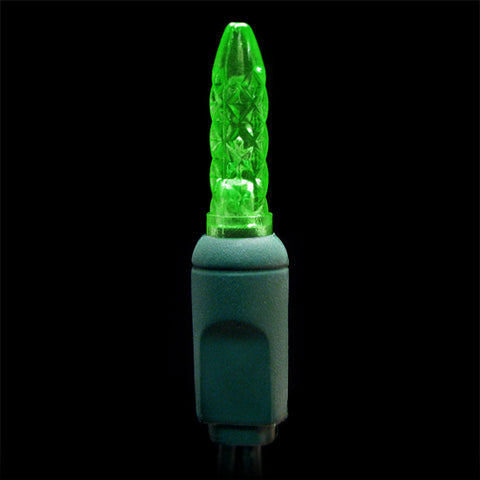 Deluxe M5 LED Mini Lights - 50 count - Removable Bulb - Green - Green Wire | All American Christmas Co