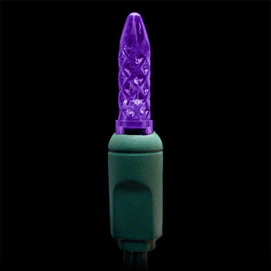 M5 LED Mini Lights - 70 count - Purple - Green Wire | All American Christmas Co