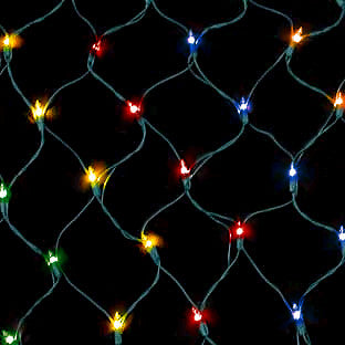 150 Count Net Lights - Multi Color Bulbs - Green Wire | All American Christmas Co