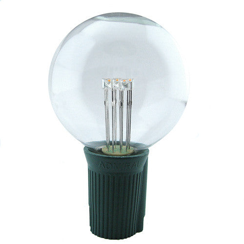 G50 LED Patio Lights - Glass Bulb - E-17 - Warm White - Box of 25 | All American Christmas Co