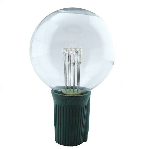 G50 LED Patio Lights - Glass Bulb - E-17 - Warm White - Box of 25 | All American Christmas Co