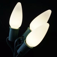 Opaque C9 LED Bulbs - Warm White - 25 Pack | All American Christmas Co