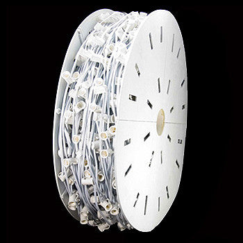 500' C9 Christmas Light Spool - 12" spacing - White Wire - SPT-2 | All American Christmas Co