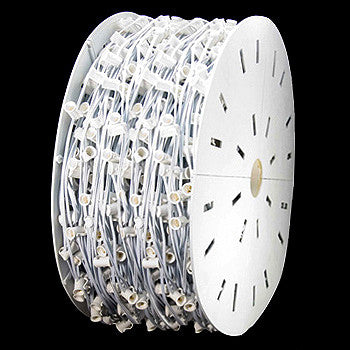 1000' C9 Christmas Light Spool - 15" spacing - White Wire | All American Christmas Co