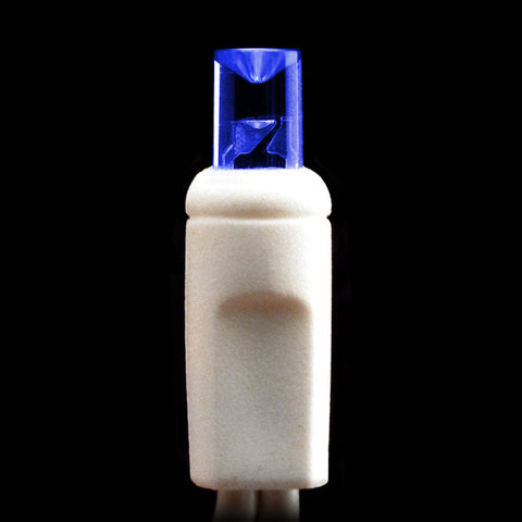 Wide Angle 5mm LED Lights - 50 count - Blue - White Wire | All American Christmas Co