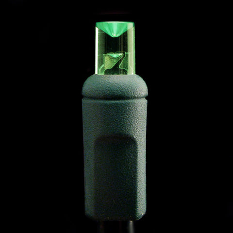 Wide Angle 5mm LED Lights - 50 count - Green - Green Wire | All American Christmas Co