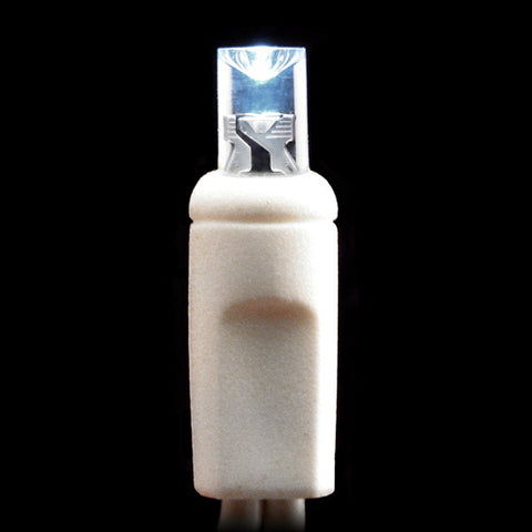 Wide Angle 5mm LED Lights - 70 count - Pure White - White Wire | All American Christmas Co