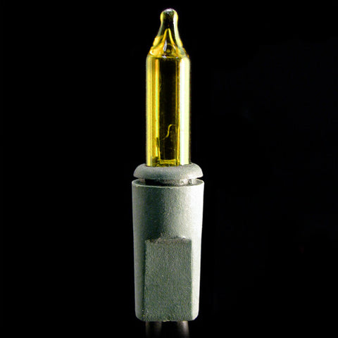 2.5 Inch Spacing - 100 Mini Christmas Lights - Yellow (Gold) Bulbs - Green Wire | All American Christmas Co