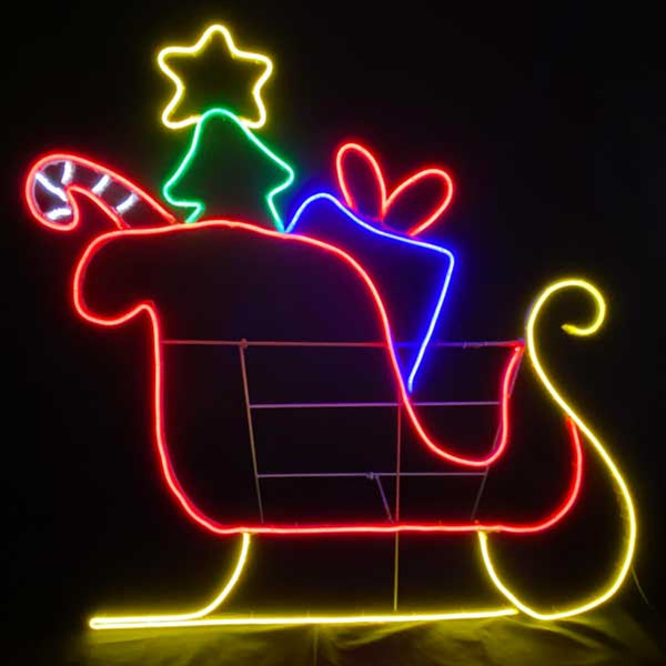 36" Neon Santa Sleigh