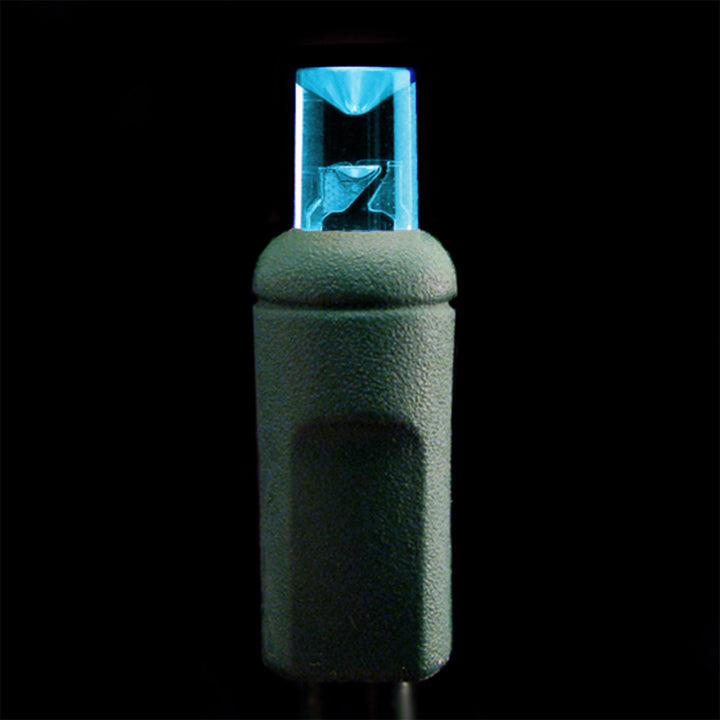 Balled Wide Angle 5mm LED Lights - 70 count - Teal - Green Wire