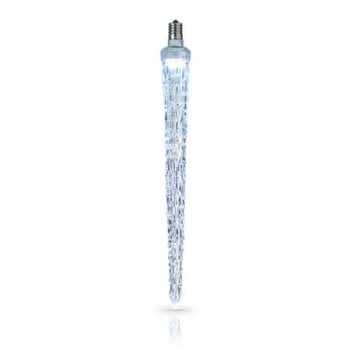LED Falling Icicle Bulb - E-12 - 9 Inch - Pure White (Cool White)