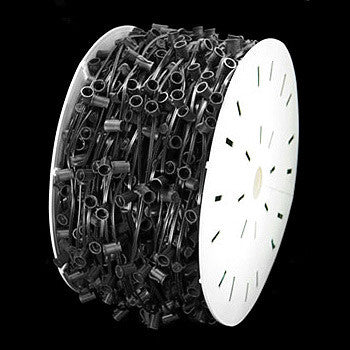 1000' C9 Christmas Light Spool - 15" spacing - Black Wire