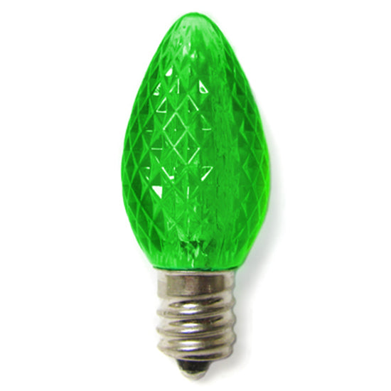 C7 LED Bulbs - Green - 25 Pack