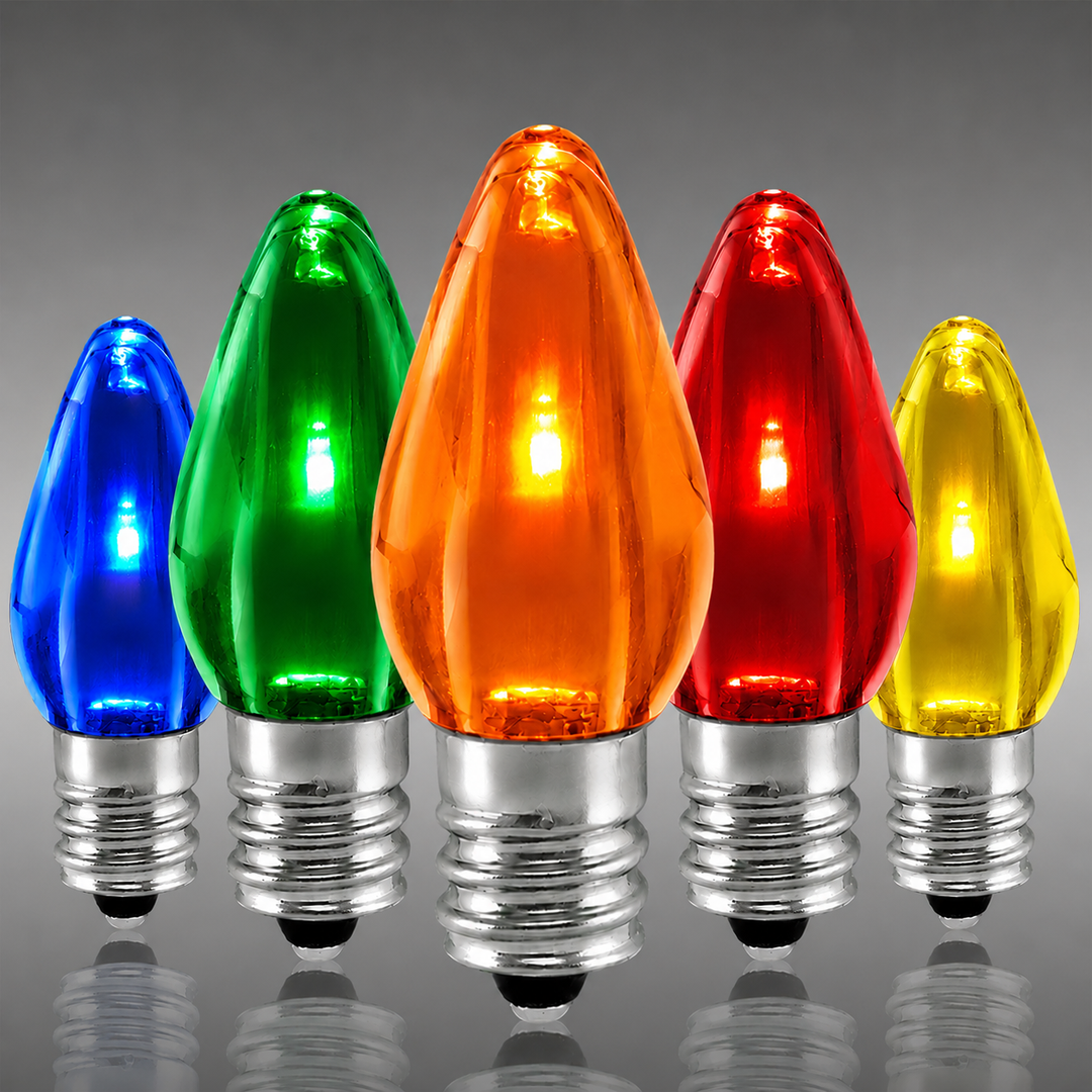 C7 Smooth LED Bulbs - Multi - 25 Pack