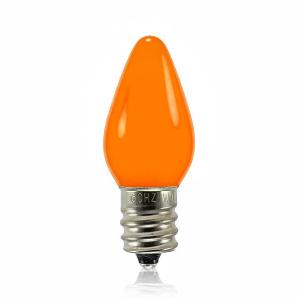 Opaque C7 LED Bulbs - Orange - 25 Pack