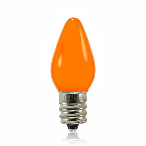 Opaque C7 LED Bulbs - Orange - 25 Pack