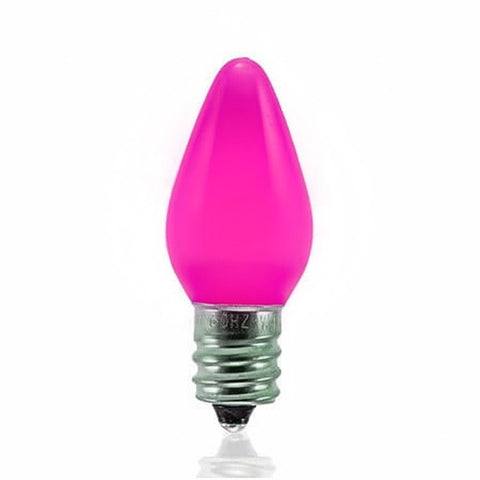 Opaque C7 LED Bulbs - Pink - 25 Pack