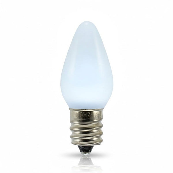 Opaque C7 LED Bulbs - Pure White (Cool White) - 25 Pack