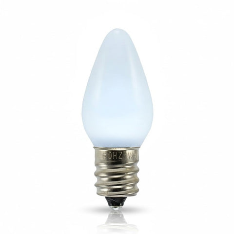 Opaque C7 LED Bulbs - Pure White (Cool White) - 25 Pack