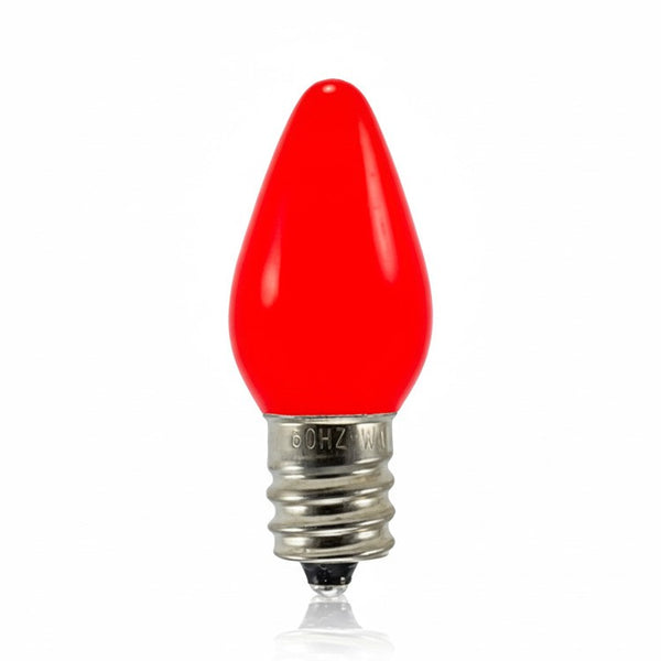 Opaque C7 LED Bulbs - Red - 25 Pack
