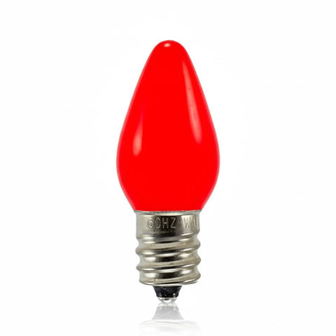 Opaque C7 LED Bulbs - Red - 25 Pack