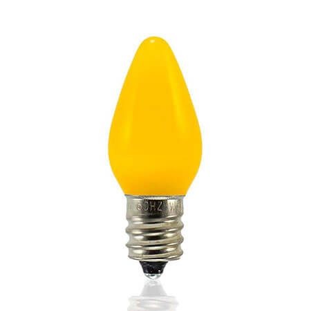 Opaque C7 LED Bulbs - Yellow - 25 Pack