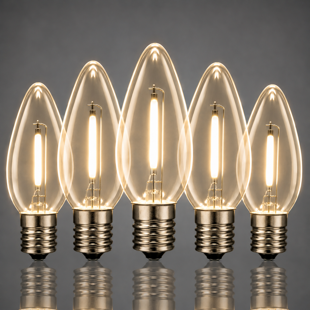 C7 Smooth Filament LED Bulbs - Warm White - 25 Pack