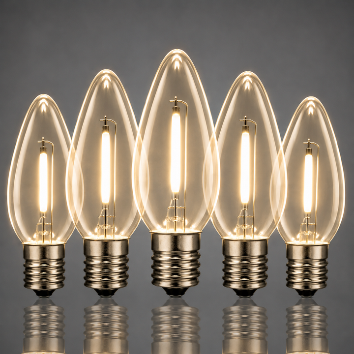 C7 Smooth Filament LED Bulbs - Warm White - 25 Pack