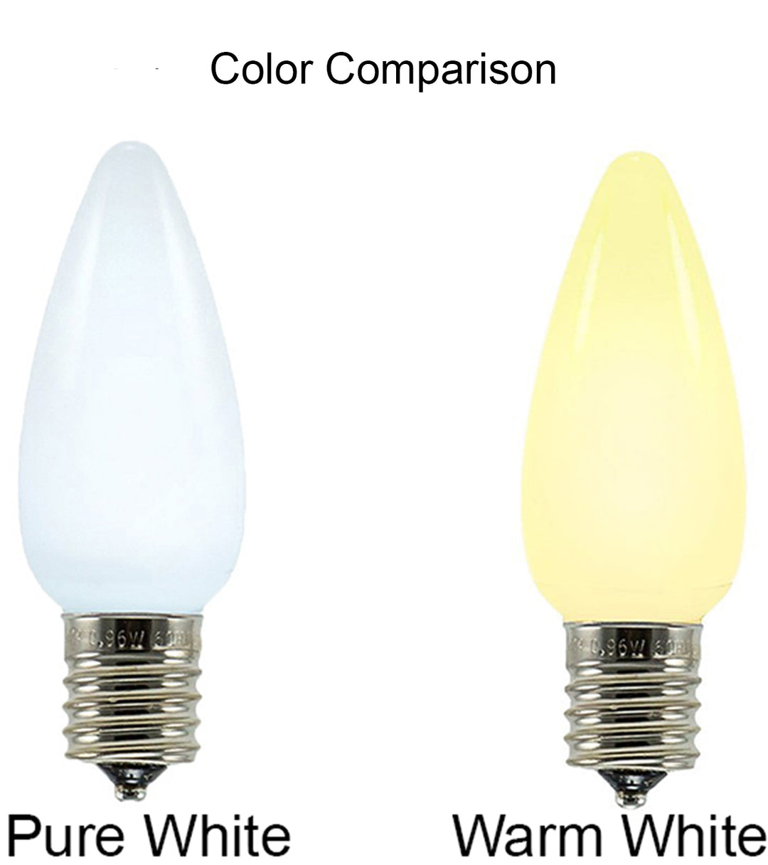 Opaque C9 LED Bulbs - Pure White (Cool White) - 25 Pack