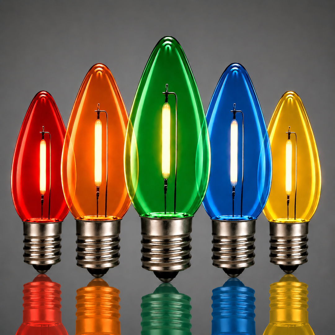 C9 Smooth Filament LED Bulbs - Multi - 25 Pack