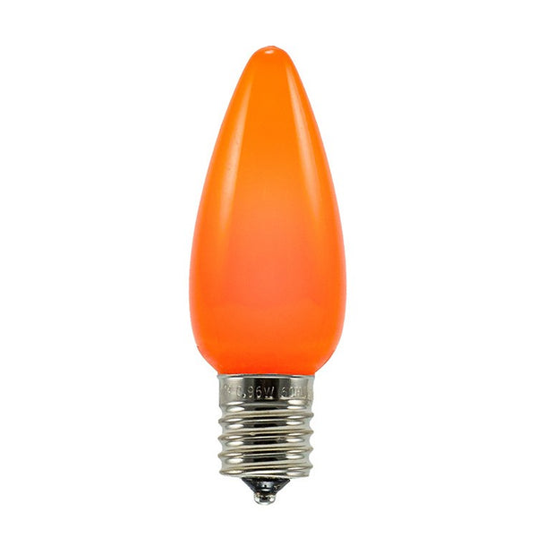 Opaque C9 LED Bulbs - Orange - 25 Pack