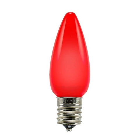 Opaque C9 LED Bulbs - Red - 25 Pack