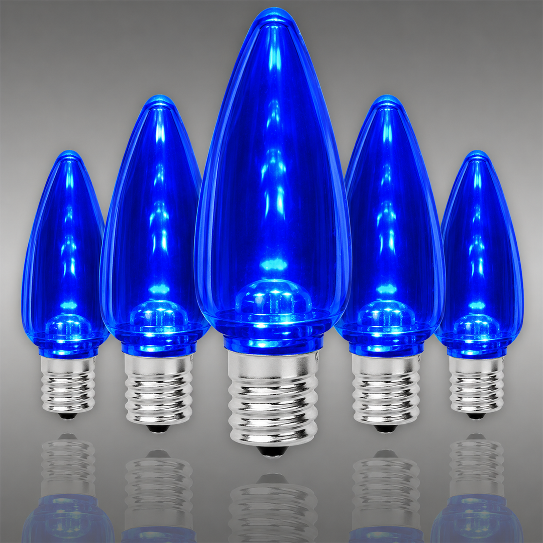 C9 Smooth LED Bulbs - Blue - 25 Pack
