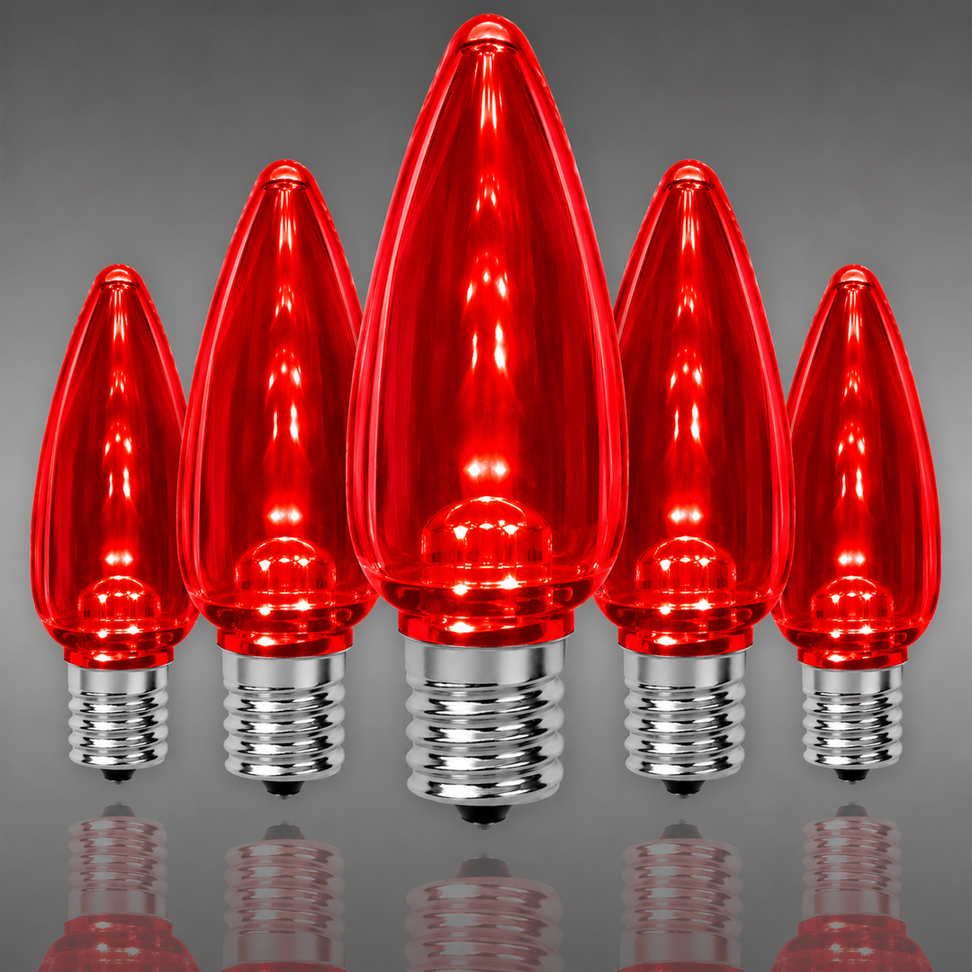 C9 Smooth LED Twinkle Bulbs - Red - 25 Pack