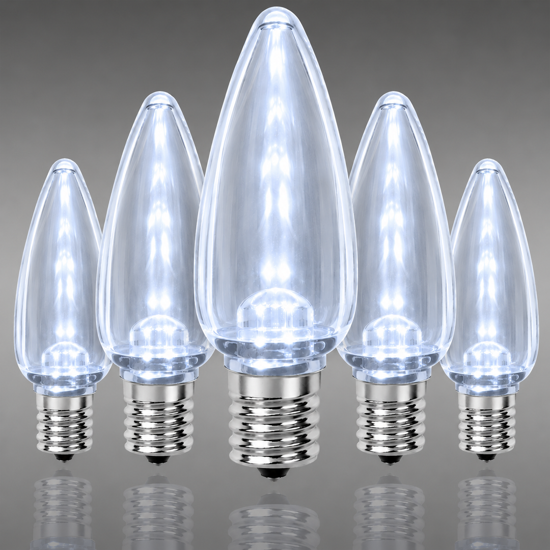 C9 Smooth LED Twinkle Bulbs - Pure White (Cool White) - 25 Pack