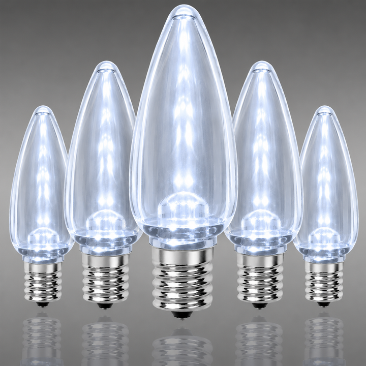 C9 Smooth LED Twinkle Bulbs - Pure White (Cool White) - 25 Pack